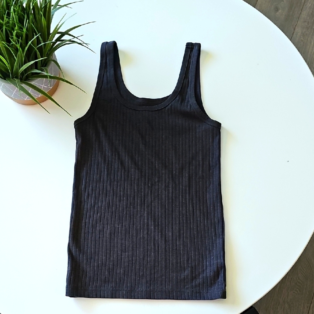 NWOT Aerie Charcoal Ribbed Tank Top